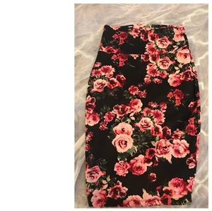 Floral Print Pencil Skirt